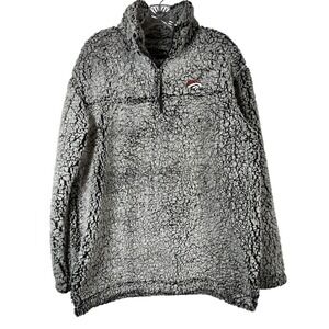 NFL‎ Broncos Sz L Gray Sherpa  1/4 Zip Quarter Pullover Jacket Sweatshirt G-III